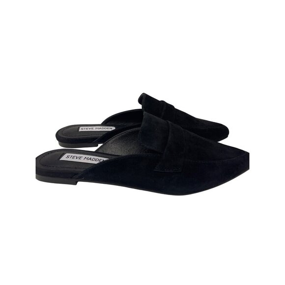 NEW! Steve Madden Women's Flavor Mule Black Pointed Toe Leather Shoe Size 6 - Picture 2 of 8
